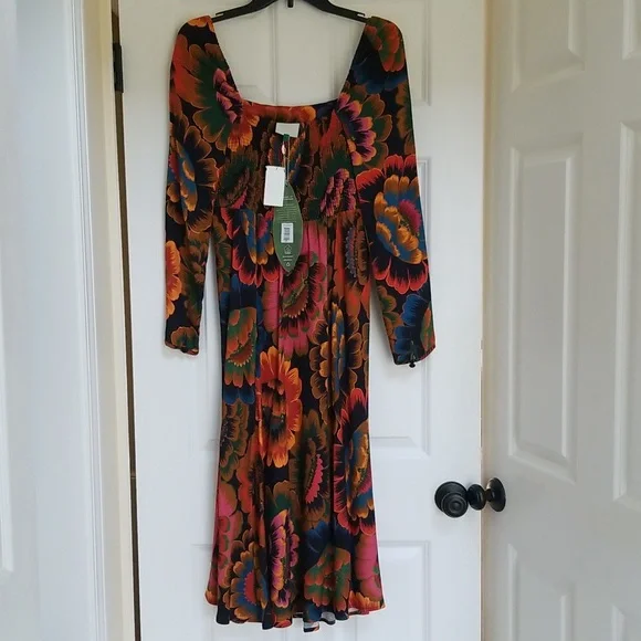 FARM RIO Colorful Flowers Midi Dress - Picture 9 of 16